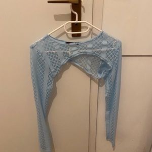 Fishnet top! Baby blue and never worn